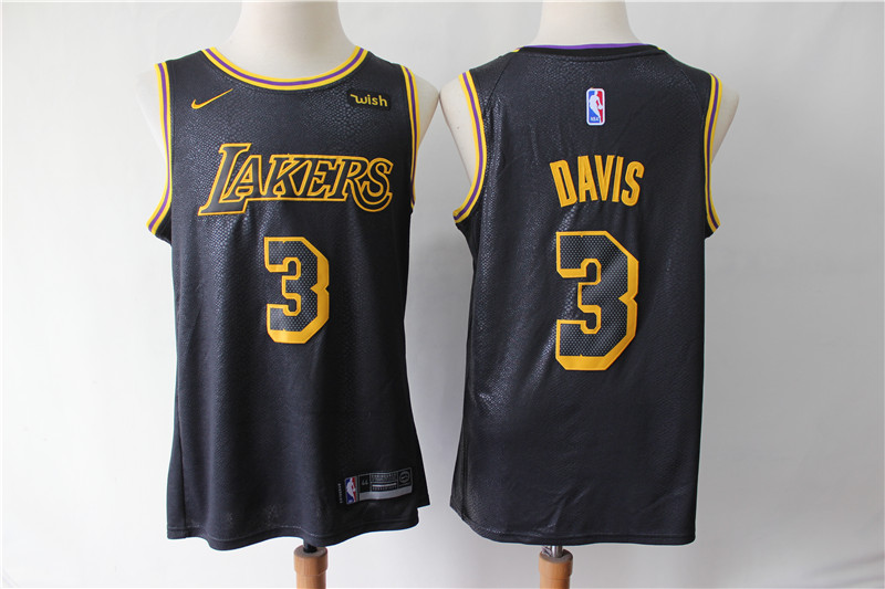 Men Los Angeles Lakers 3 Davis black Game Nike NBA Jerseys